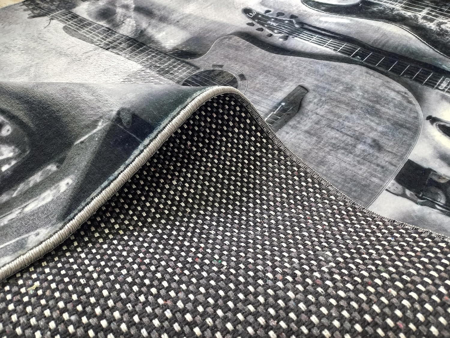 rughouse34 Guitar Design Music Area Rug for Living Room, Salon Decor, Personalized Gift, Modern, 3D, Home Decor