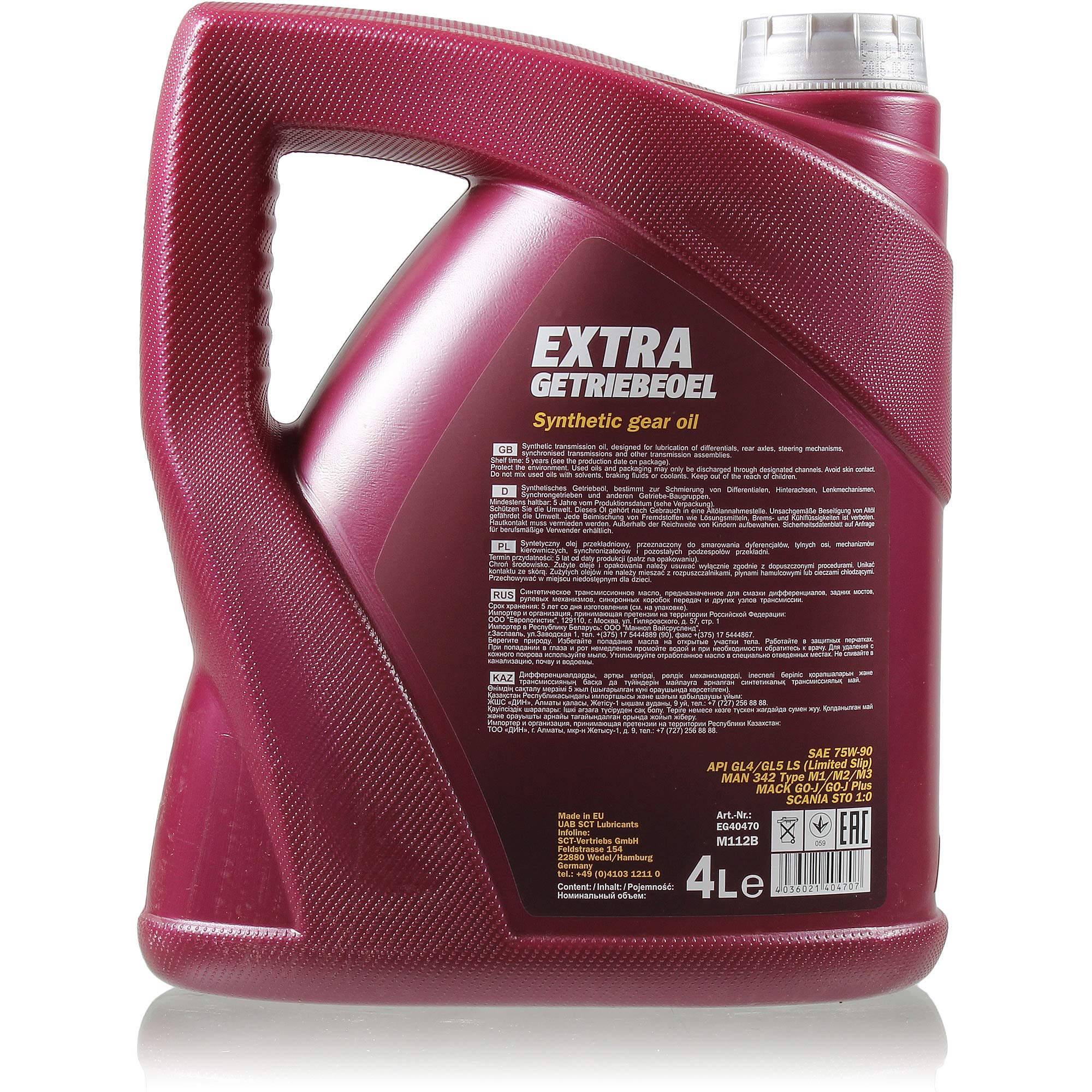 6 litri di olio per ingranaggi originale Mannol Extra 75W-90 API GL 4/GL 5 LS