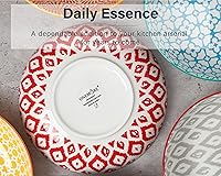 Vista 5 de ONEMORE Juego de 6 tazones coloridos para pasta, 36 onzas - Tazones anchos de cerámica aptos para horno/microondas/lavavajillas para cena