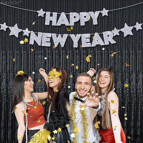 Miniatura 3 de Pancarta plateada con purpurina para Año Nuevo, grande, 10 pies, sin bricolaje, decoraciones de Nueva York, decoraciones de Año Nuevo 2023, letrero