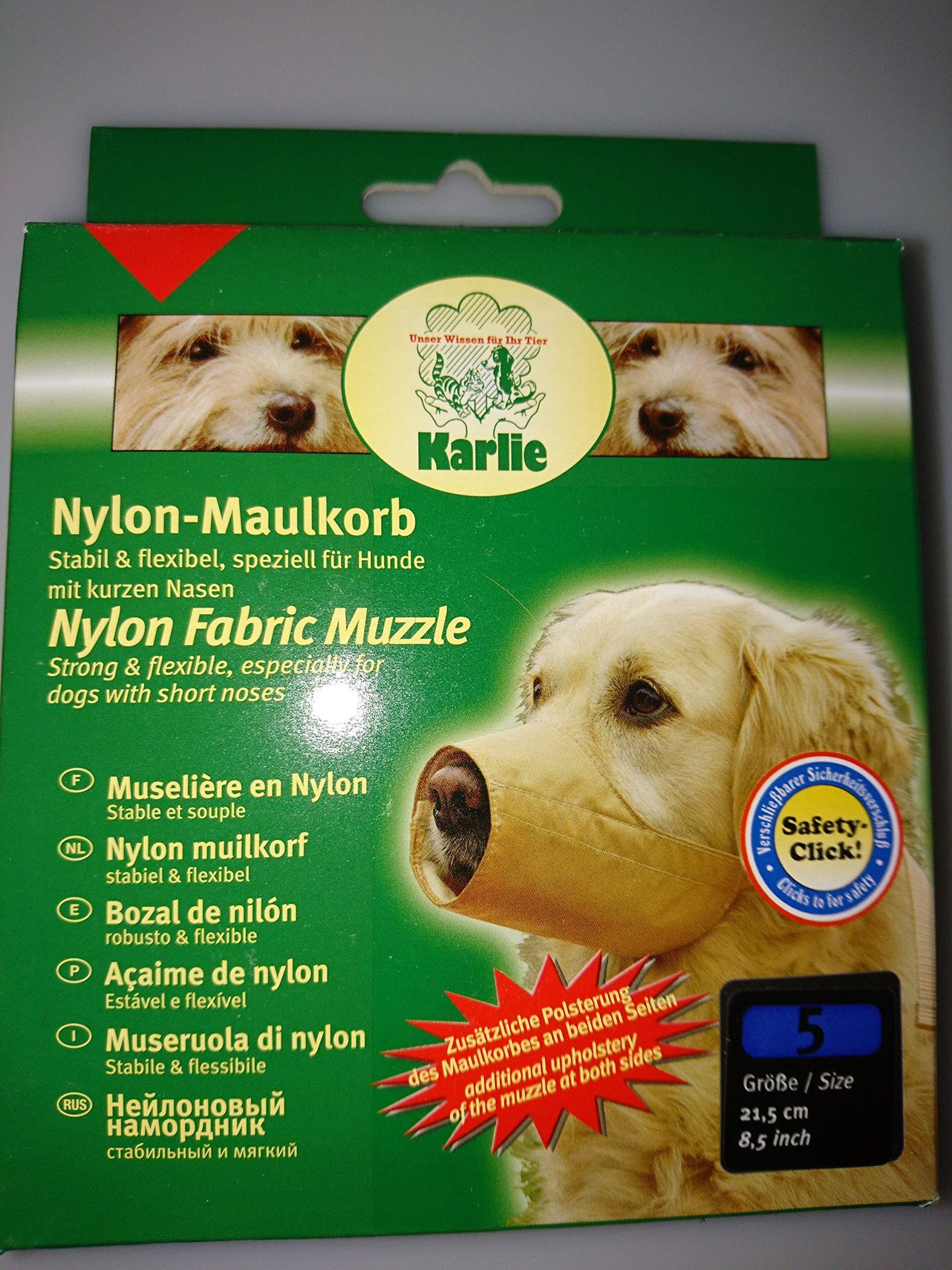 KARLIE Maulkorb Für Hunde – Größe 4, 24,0 Cm, Nylon, Beige