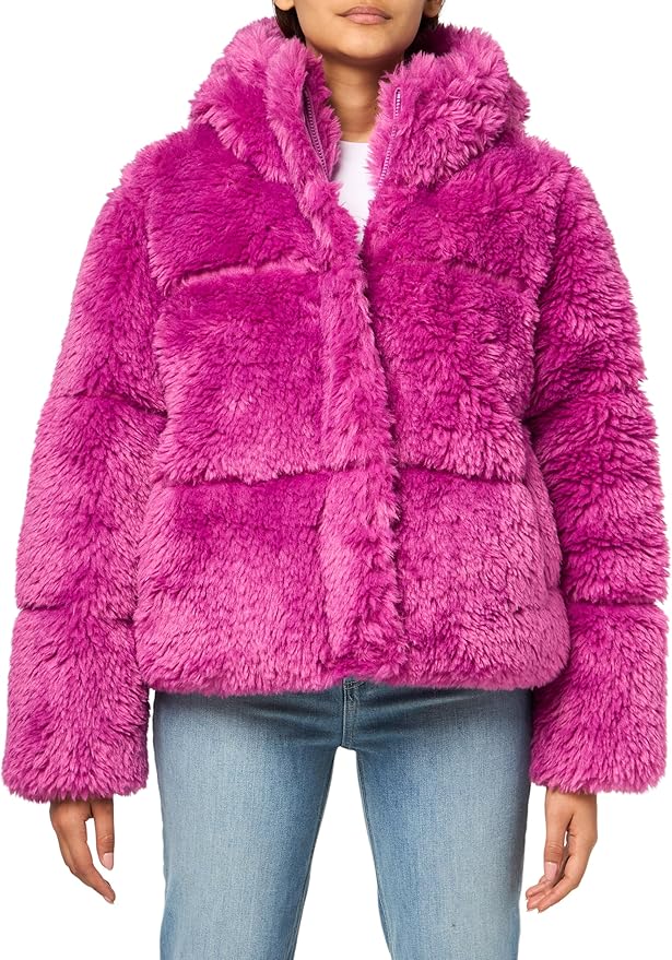 UGG Women's Ronney Puffer Jacket High Pile Coat, Oolong, M