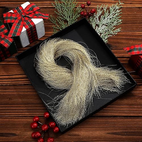 Miniatura 4 de Sumind Pelo de ángel para decoración de Navidad, 7.05 oz de PVC dorado oropel de pelo de ángel de Navidad, decoración de cabello de ángel