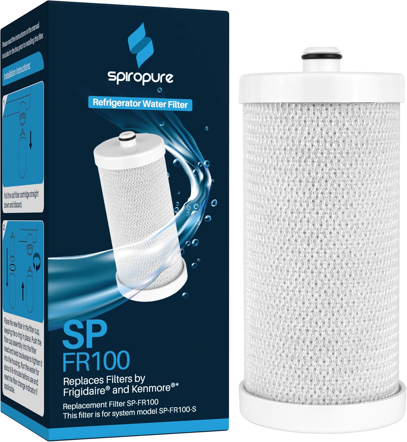 SpiroPure SPFR100 NSF Certified Refrigerator Water Filter