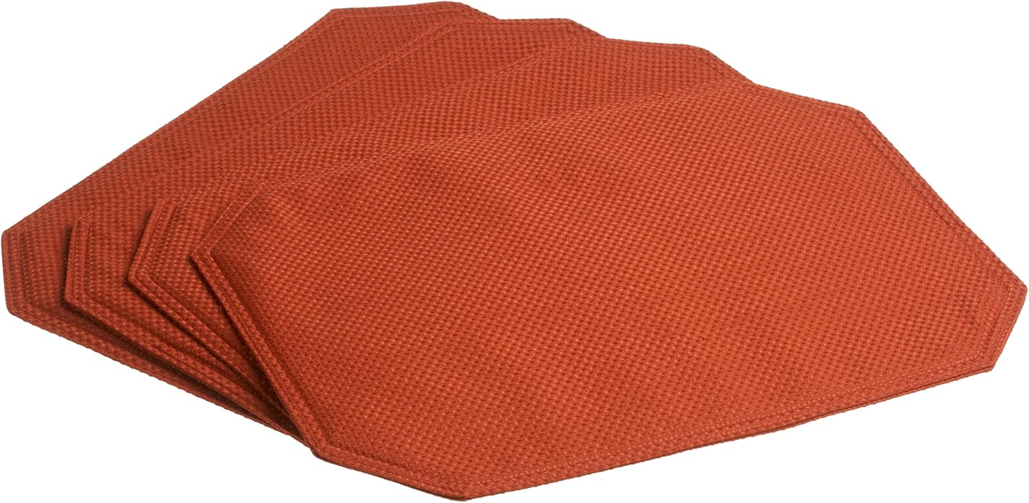 Bardwil Cobblestone Placemats, Set of 4, Cinnebar Home & Kitchen