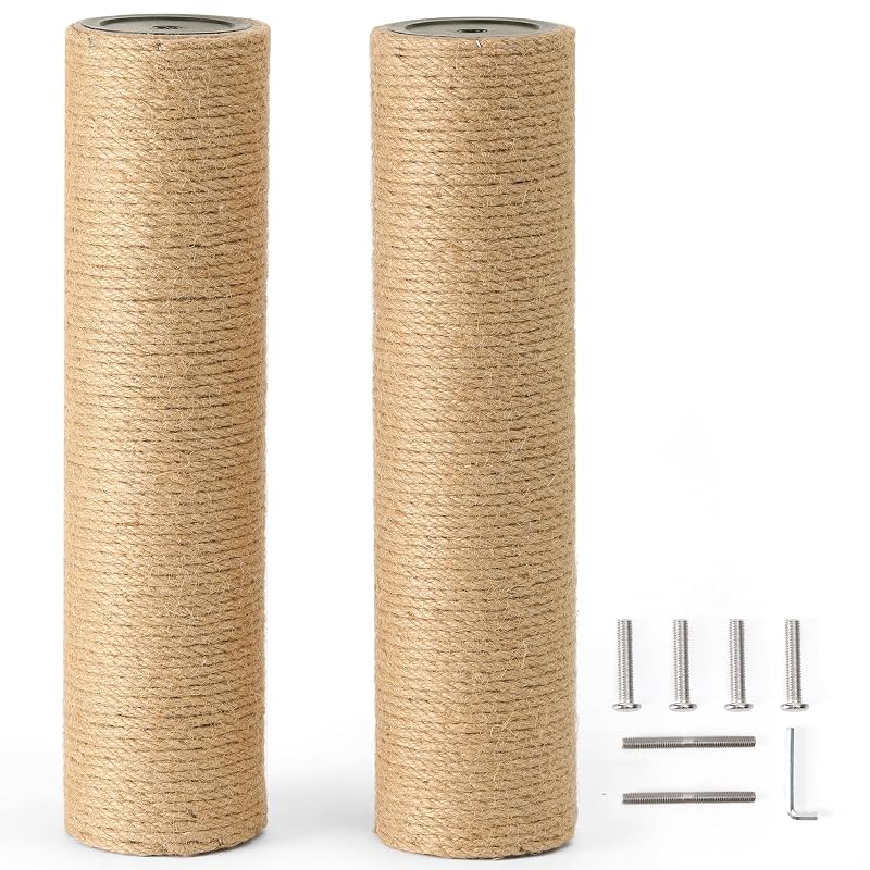 Refil para Arranhador de Gatos FUKUMARU com Corda de Juta Natural e Parafusos M8, Pacote com 2