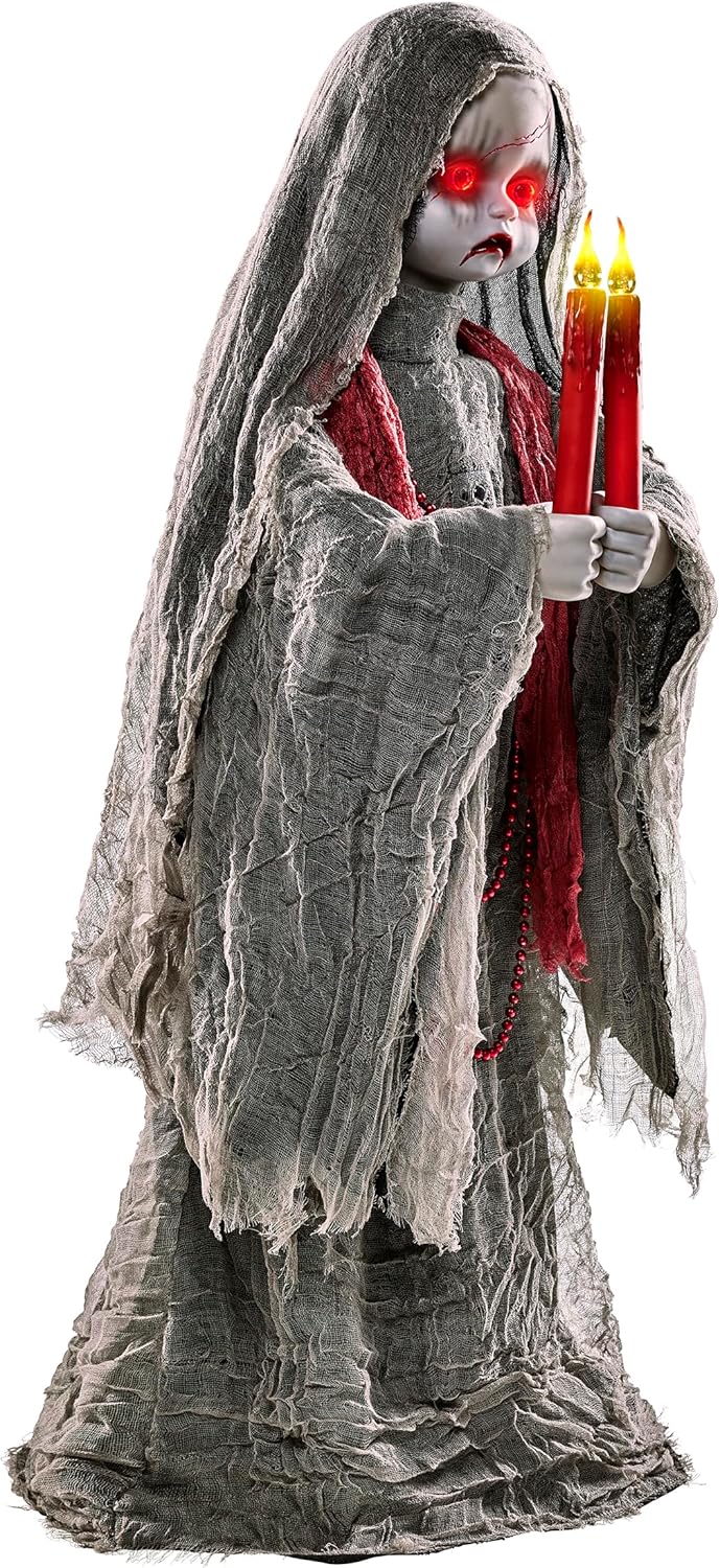 Spirit Halloween 3.5 Ft Grave Watcher Animatronic | Decorations | Animated | Light Up LEDs | Arm and Head Motions