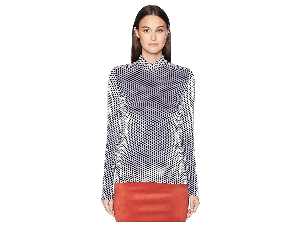 

Sonia Rykiel Saint Germain Velours Polka Dot Crew Neck Sweater (Black/White) Women's Sweater