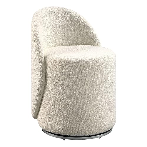 OSP Home Furnishings Lystra Swivel Barrel Vanity Chair with Textured