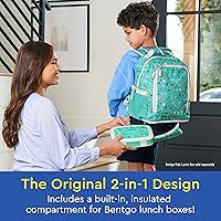 Vista 77 de Bentgo Kids Prints - Mochila 2 en 1 y lonchera aislada, Dino Fossils, Niños