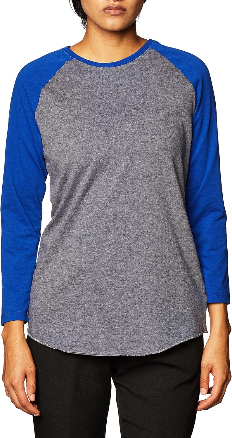 Soffe Women's Heathered Baseball Tee : Clothing, Shoes & Jewelry