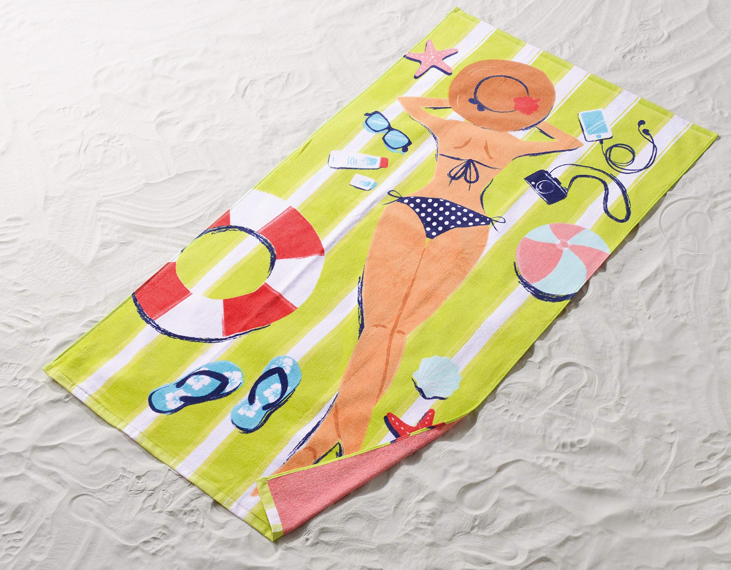 Amazon.co.jp: 丸眞 ビーチタオル サンハート レジャーガール 海