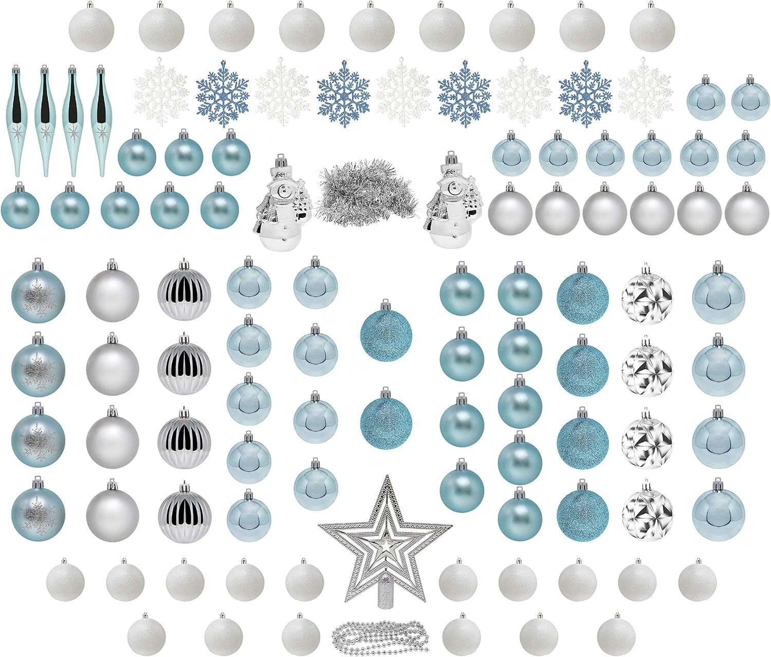 Joiedomi 112 Pcs Christmas Assorted Ornaments with a Star Tree Topper - Image 3