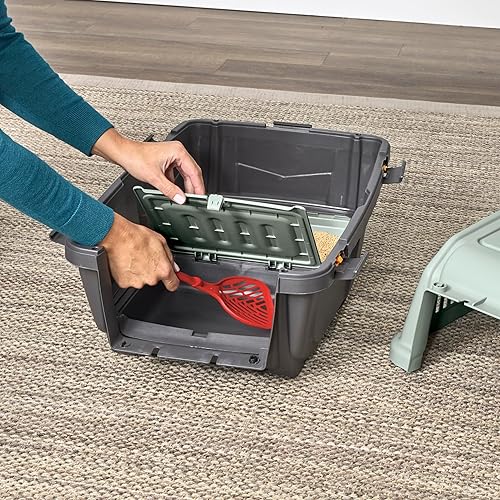 Miniatura 7 de Midwest Homes for Pets Skudo - Transportador de plástico para gatos de 24 pulgadas con bandeja de arena integrada