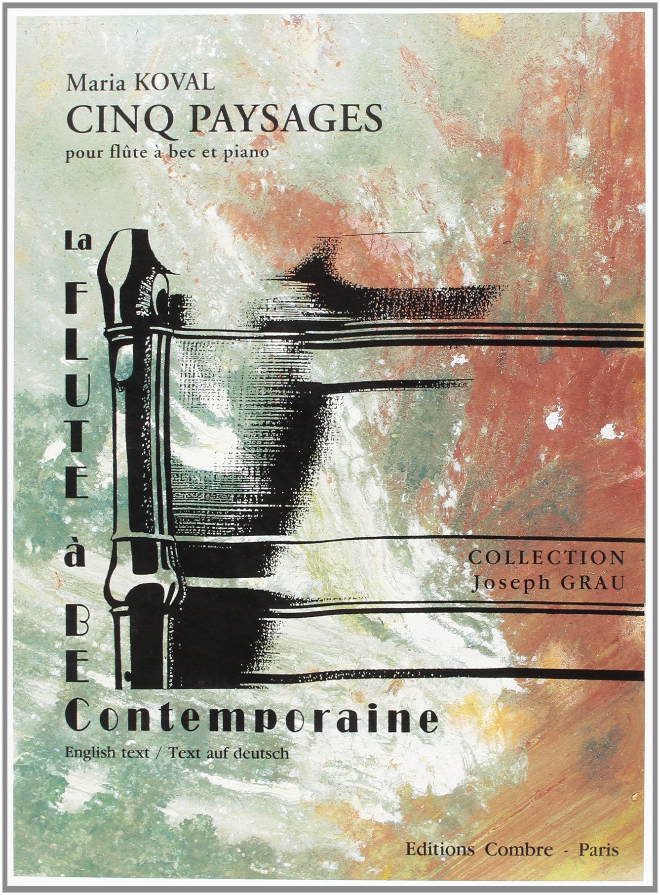 Recueil Paysages 5 flute a bec et piano partitions de musique