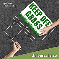 Vista 2 de Letrero con texto en inglés Please Keep Off Gras, 3 carteles de 8 x 12 DS Coroplast Keep Dogs Off Lawn