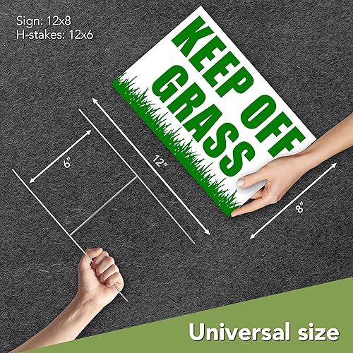 Miniatura 2 de Letrero con texto en inglés Please Keep Off Gras, 3 carteles de 8 x 12 DS Coroplast Keep Dogs Off Lawn