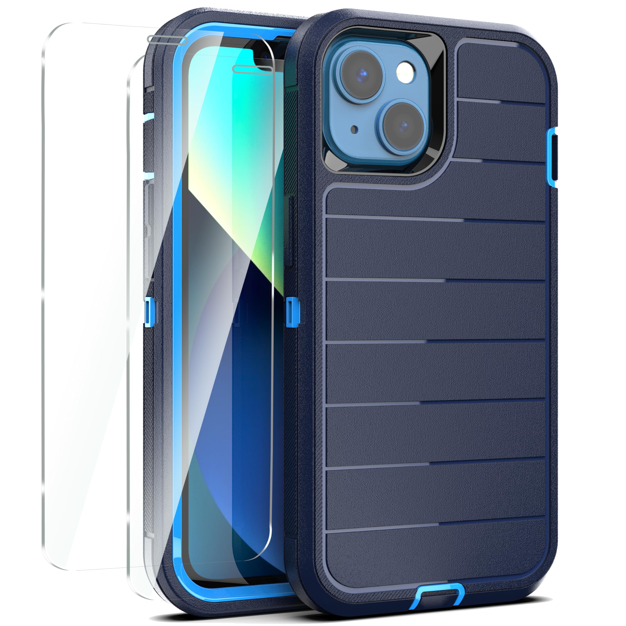 Coque iPhone 14 et 13 incassable solide bleu marine - 7