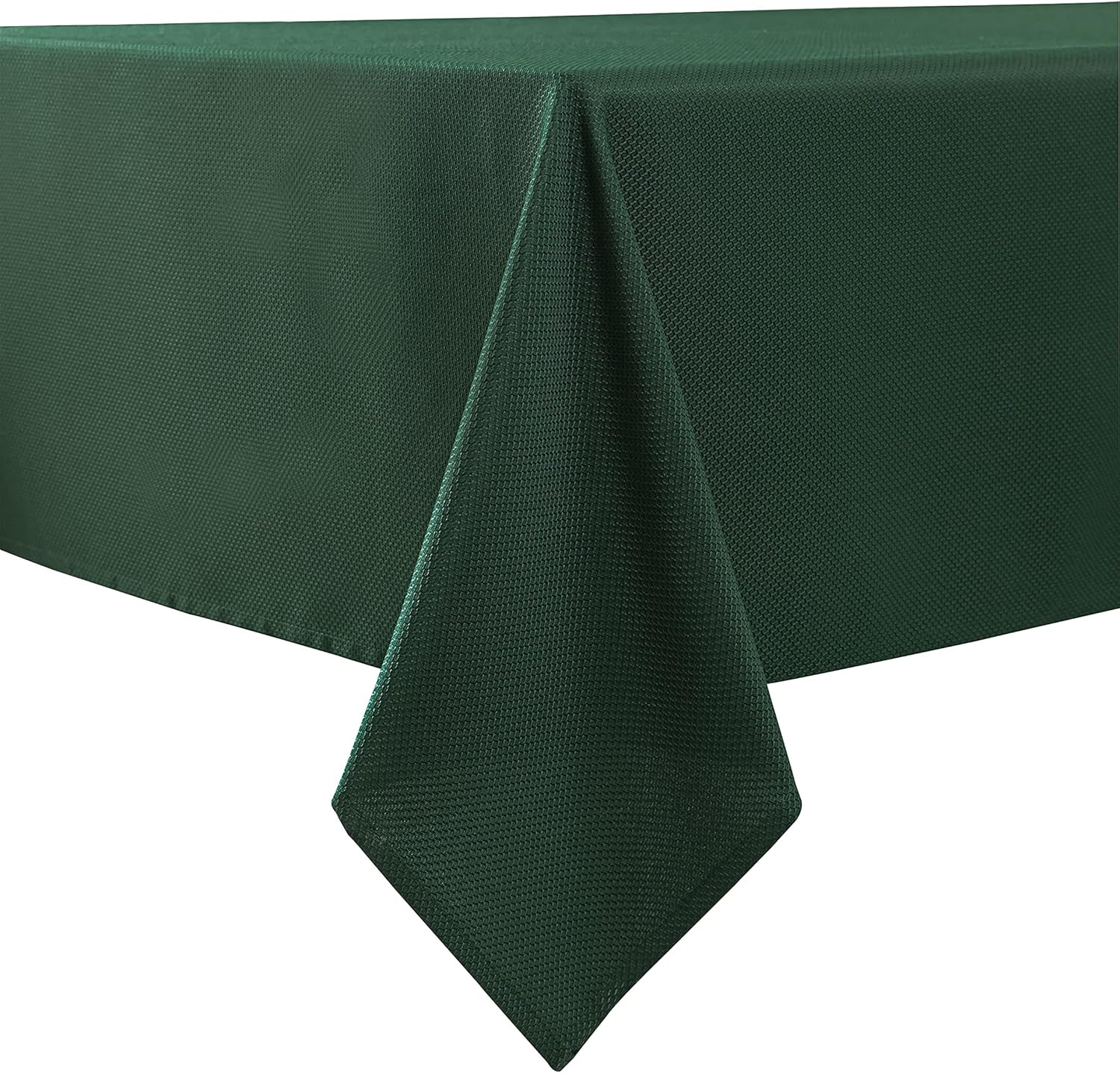 Biscaynebay Textured Fabric Tablecloths 54 X 54 Inches Square, Hunter Green Water Resistant Spill Proof Tablecloths for Dining, Kitchen, Wedding and Parties etc. Machine Washable: Kitchen & Dining