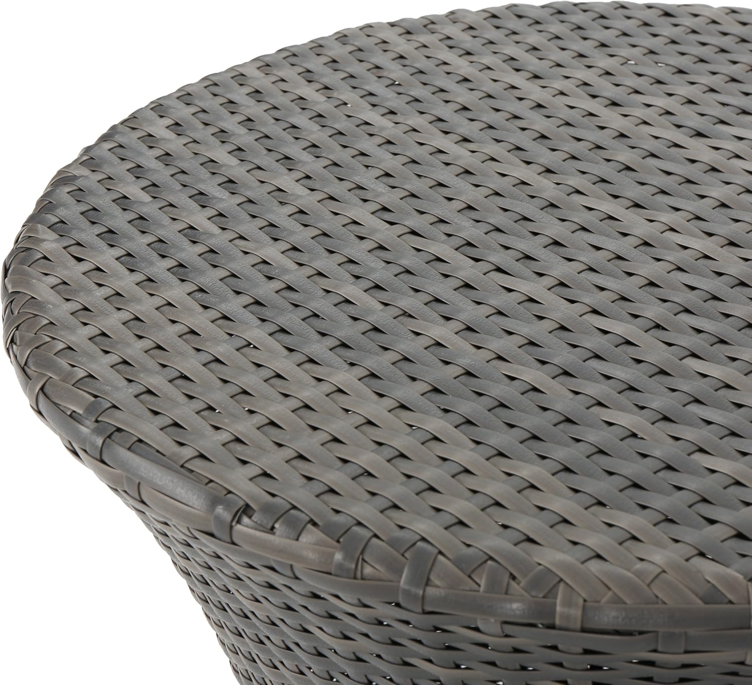 Maximize Space with Easy-to-Use Side Table, Weather-Resistant PE Rattan for Indoor or Outdoor Use, Grey