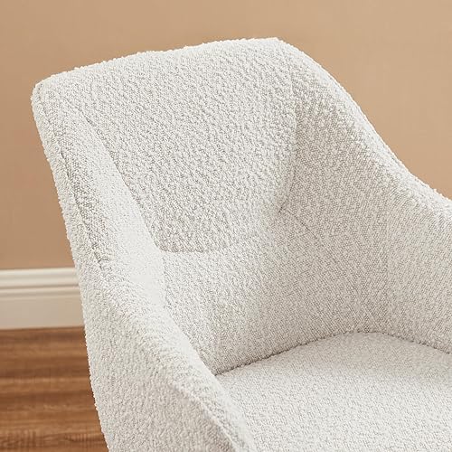 Miniatura 3 de Zouron Silla decorativa moderna de mediados de siglo con patas de madera de roble, silla giratoria tapizada sin ruedas, sillón de acento lateral