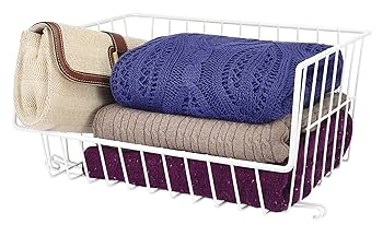 Amazon.com - Whitmor Wire Stackable Basket, White