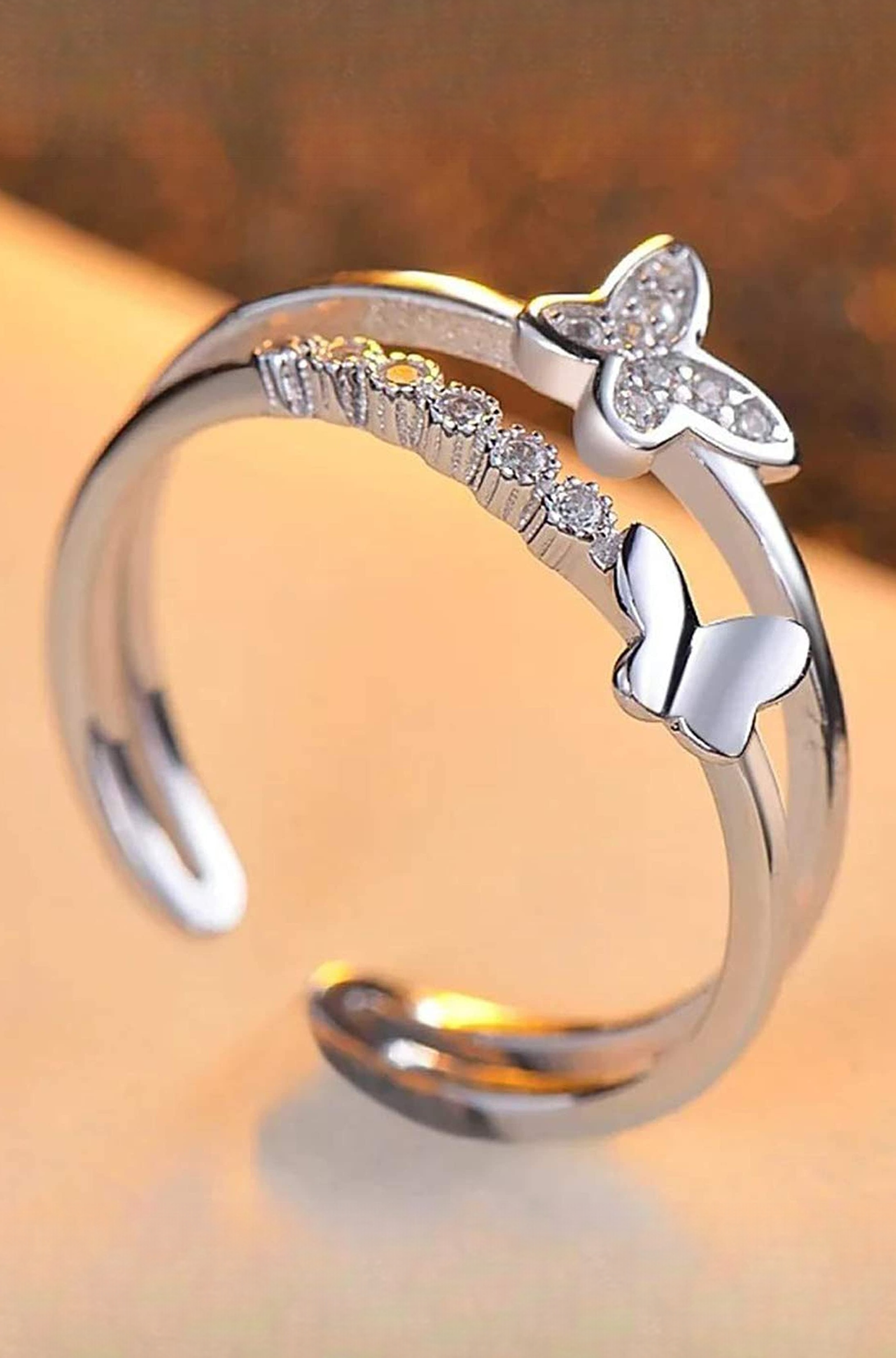 Delicate Hug Silver Ring For Women I AM Enough Love Adjustable Finger Rings For Women Girls Love Gifts Women's Jewellery Rings Combo