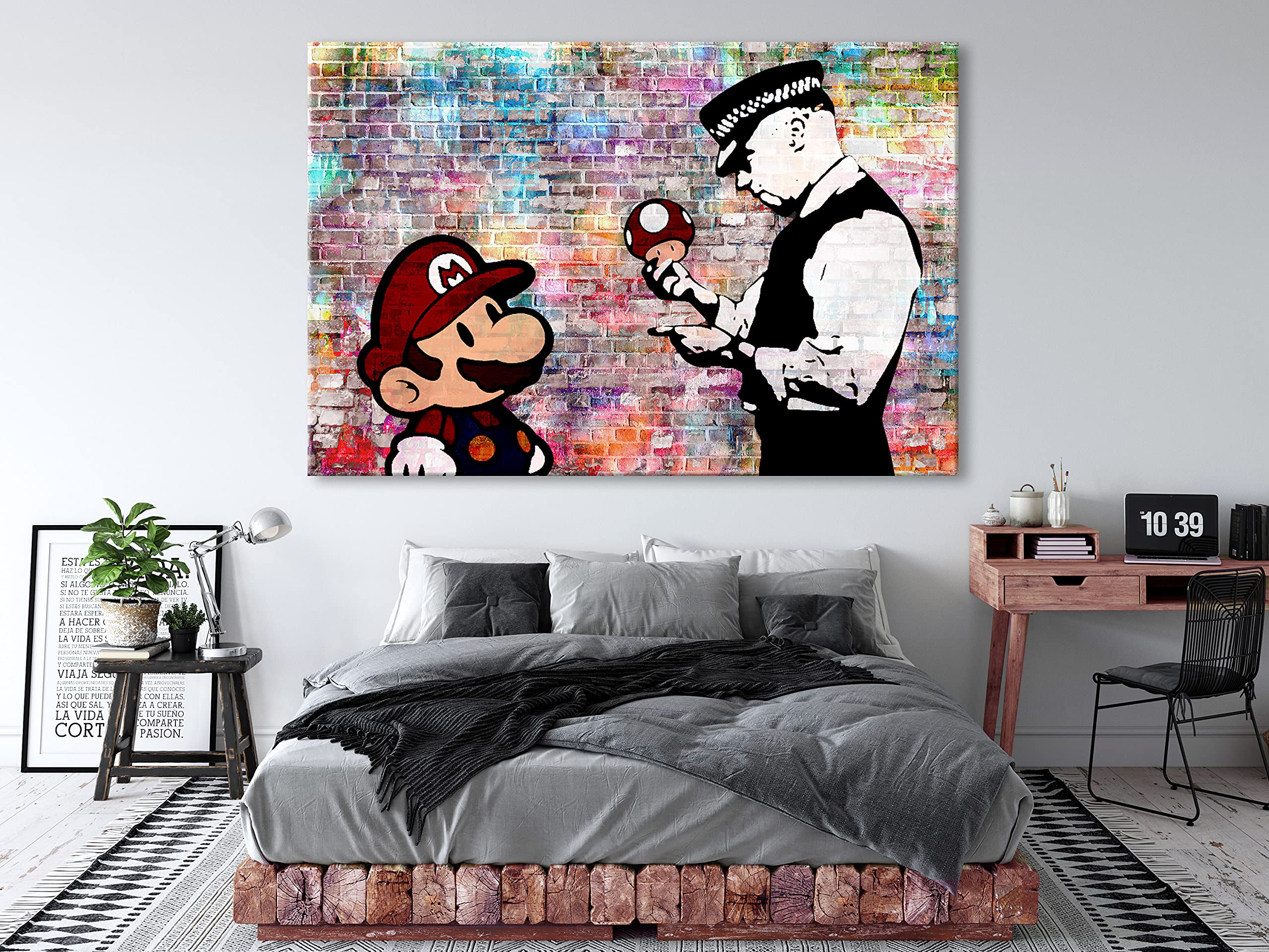 B&D XXL Cuadros Cuadro Mega XXXL Banksy Mushroom Cop 165x110 cm Cuadro