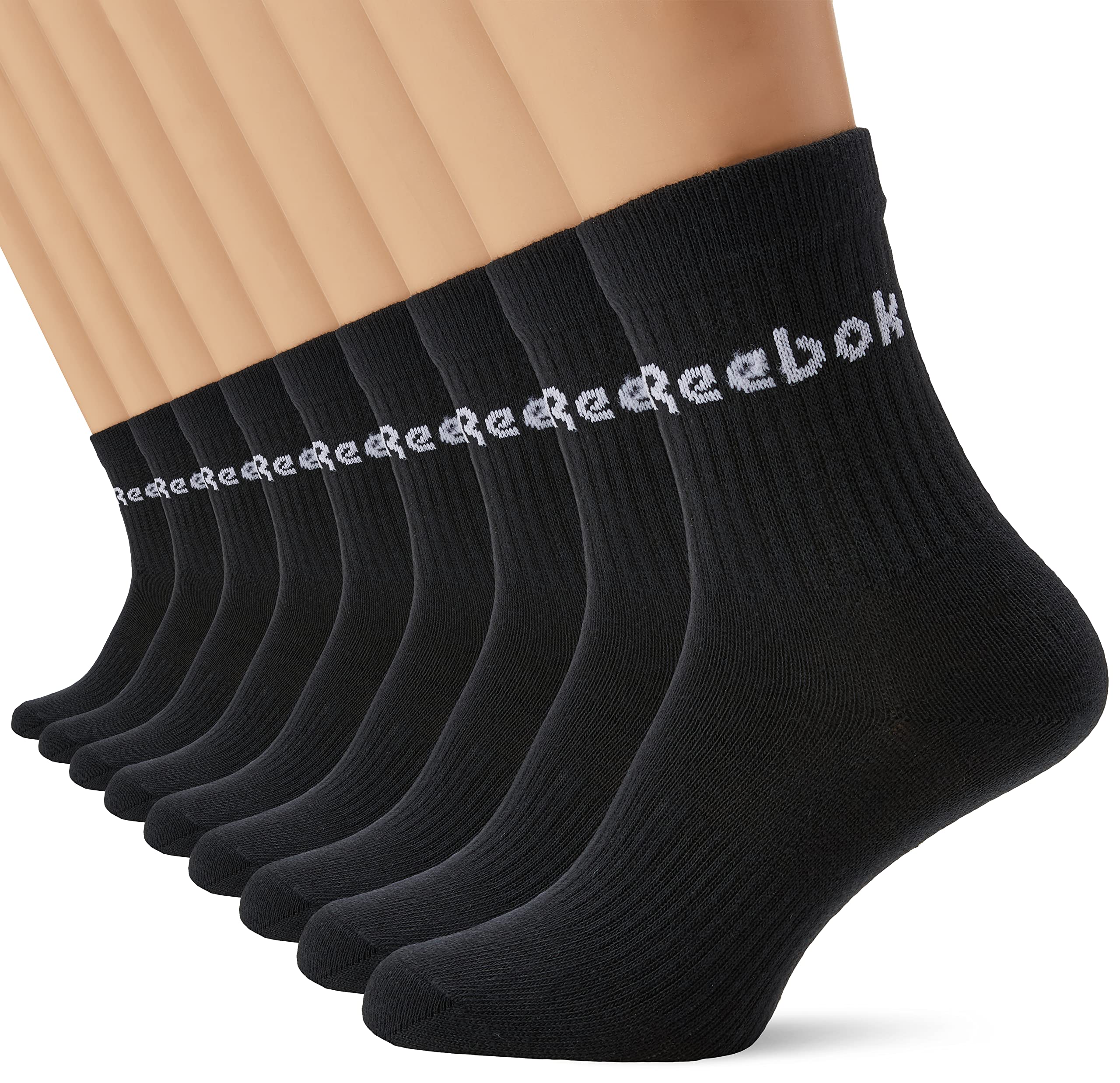 Reebok Unisex Act Core Mid 9 Pairs Crew Socks