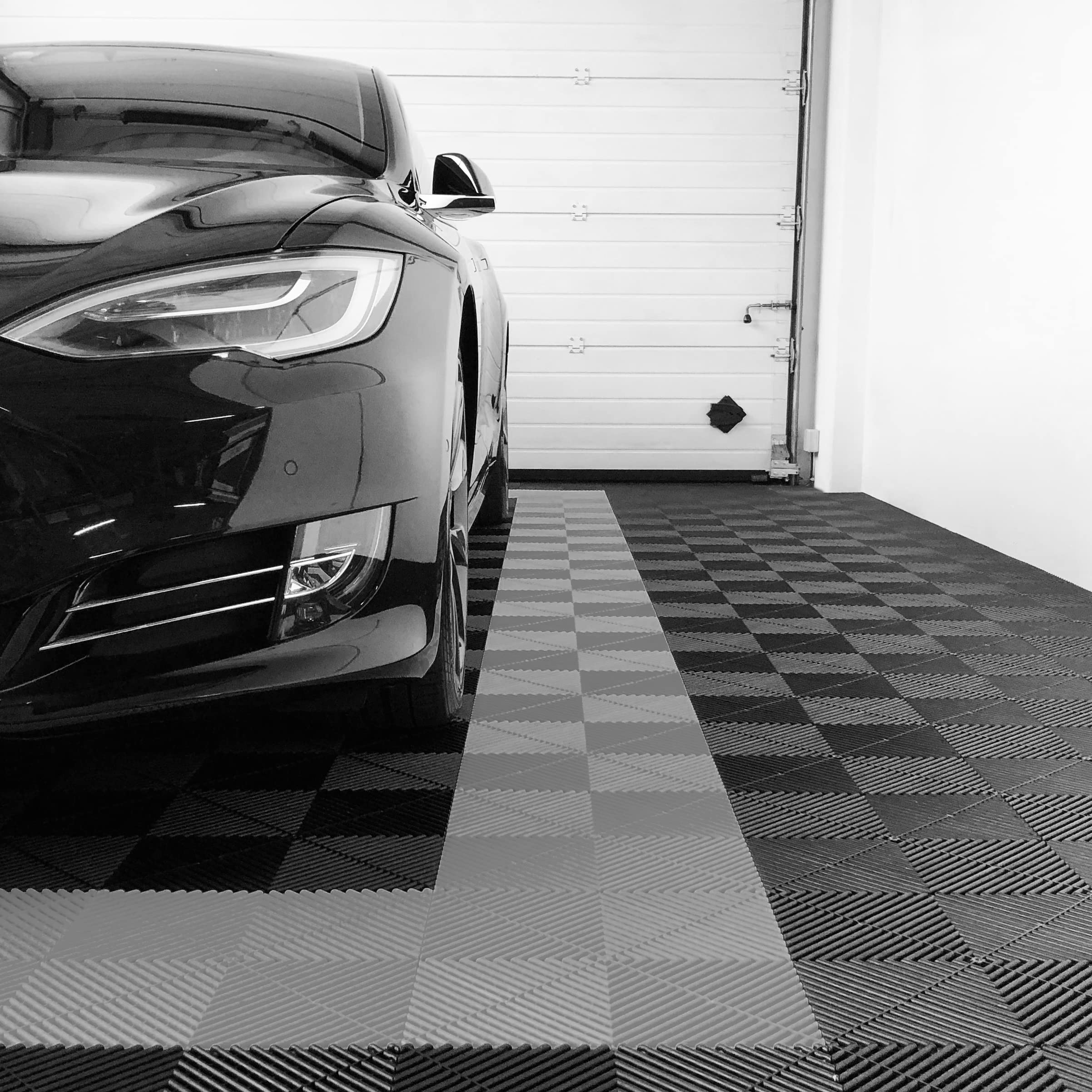 SOGI PAV-03-GR Kit piastrelle in PP per pavimento officina, garage - 40x40 cm - 1 mq - 10 mq - 50 mq - 100 mq - colore grigio (10 mq = 62 piastrelle)