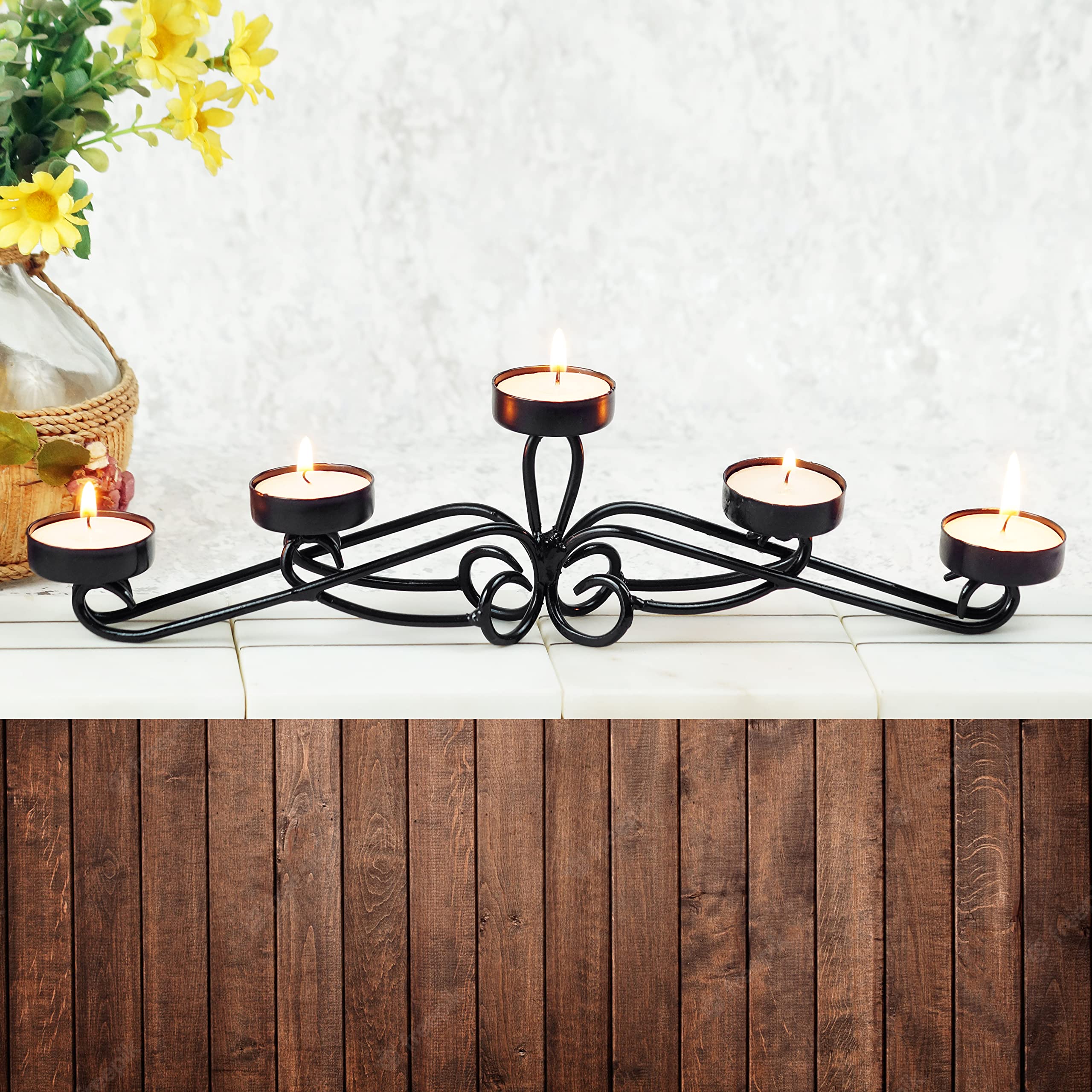 Tealight/Scented Candle Votive Holder, Tabletop Candle Decor Metal Votive Holder-Pack of 2 2