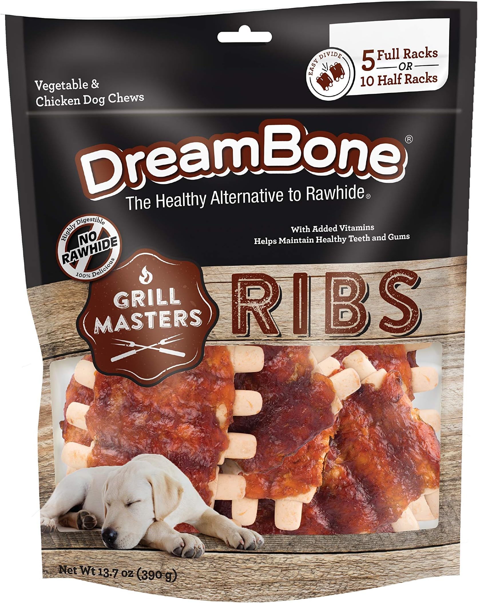 Dreambone Grill Masters Ribs, NoRawhide Chews for Dogs
