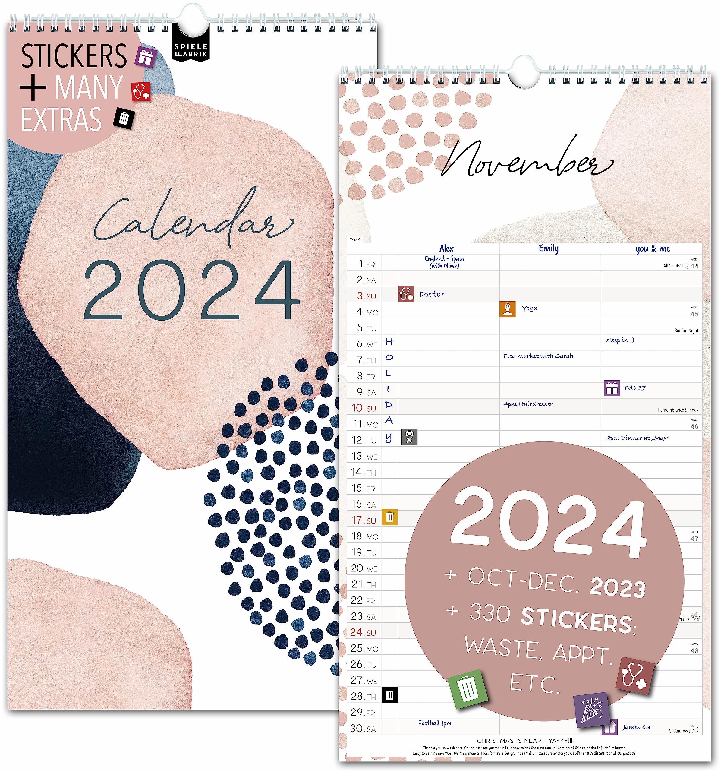 Home Planner 2024 3 Columns Pastel Wall Calendar 2024 And Oct ...