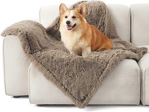 Bedsure Mantas impermeables para perros pequeños  Manta calmante de gato para sofá, lavable, manta larga de piel sintética para mascotas, para