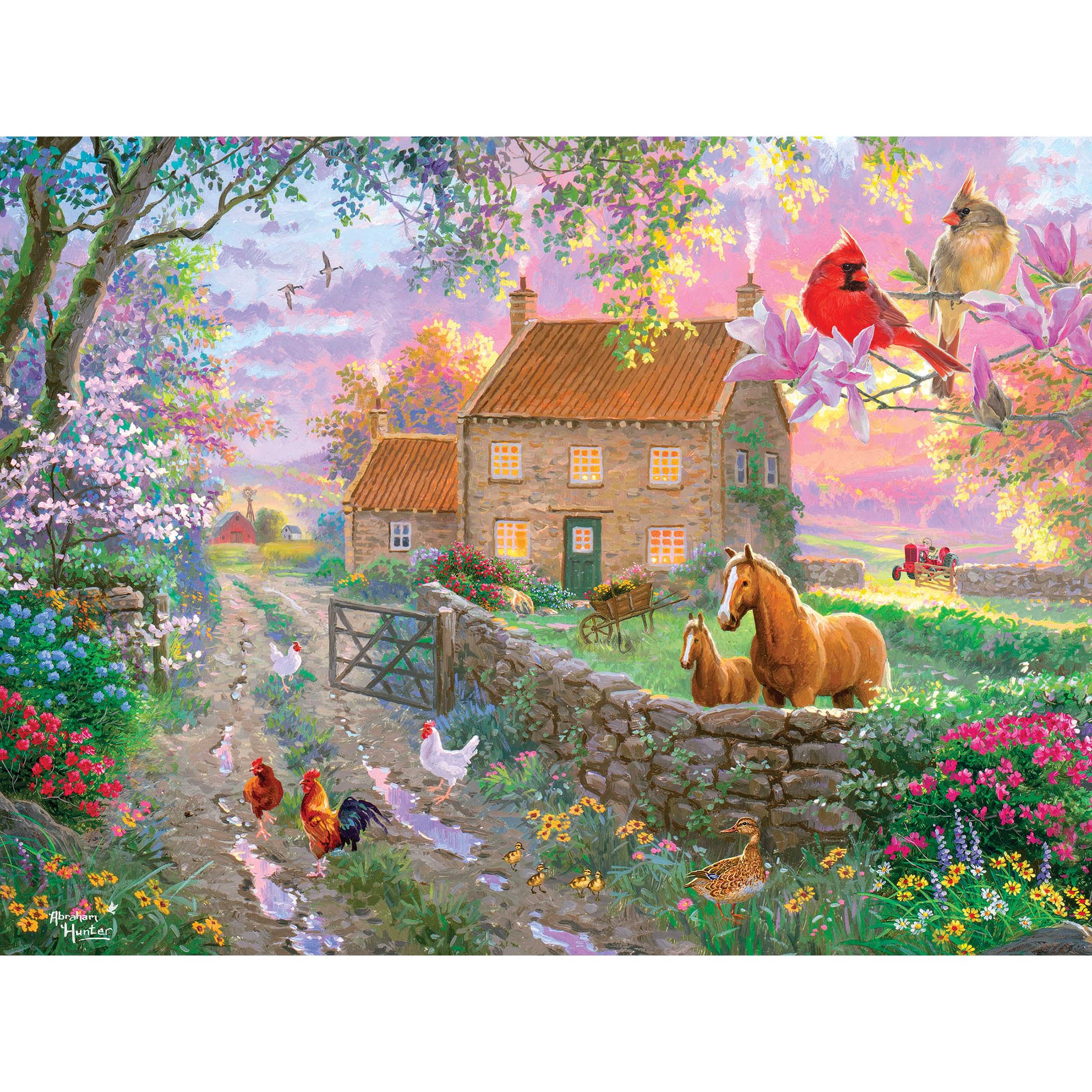Eurographics Puzzle 1000 Pezzi - Abraham Hunter 'Sera Mist' - Paesaggio Naturale Al Tramonto, Dimensioni 48,9x67,3 Cm