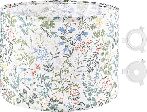 GO&SO Pantalla de lámpara de tambor grande floral para lámparas de mesa, diseño moderno de patrón impreso, pantallas de repuesto para lámparas de