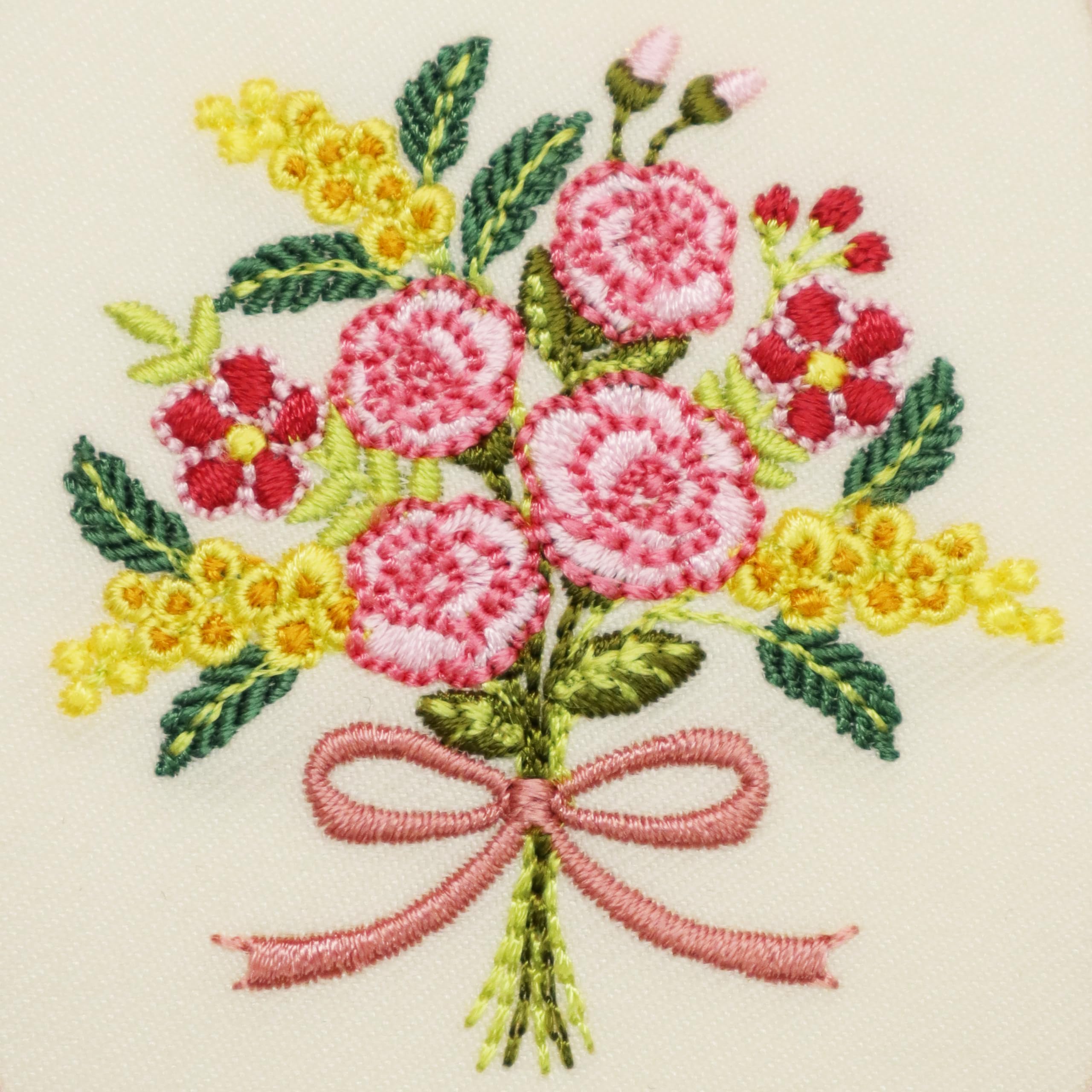 Amazon | 日本 製 【 メッセージ カード 花 柄 刺繍 ピンク 女性