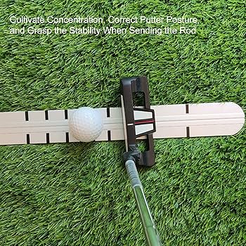 Putting Guide Ruler - Golf Putter Alignment Rail, Perfect Putting Aim Ruler, Golf Putting Aid Ruler | Straight Putter Ruler Improve Alignment, Aluminum Practice Putting Alignment Rail For Men Women