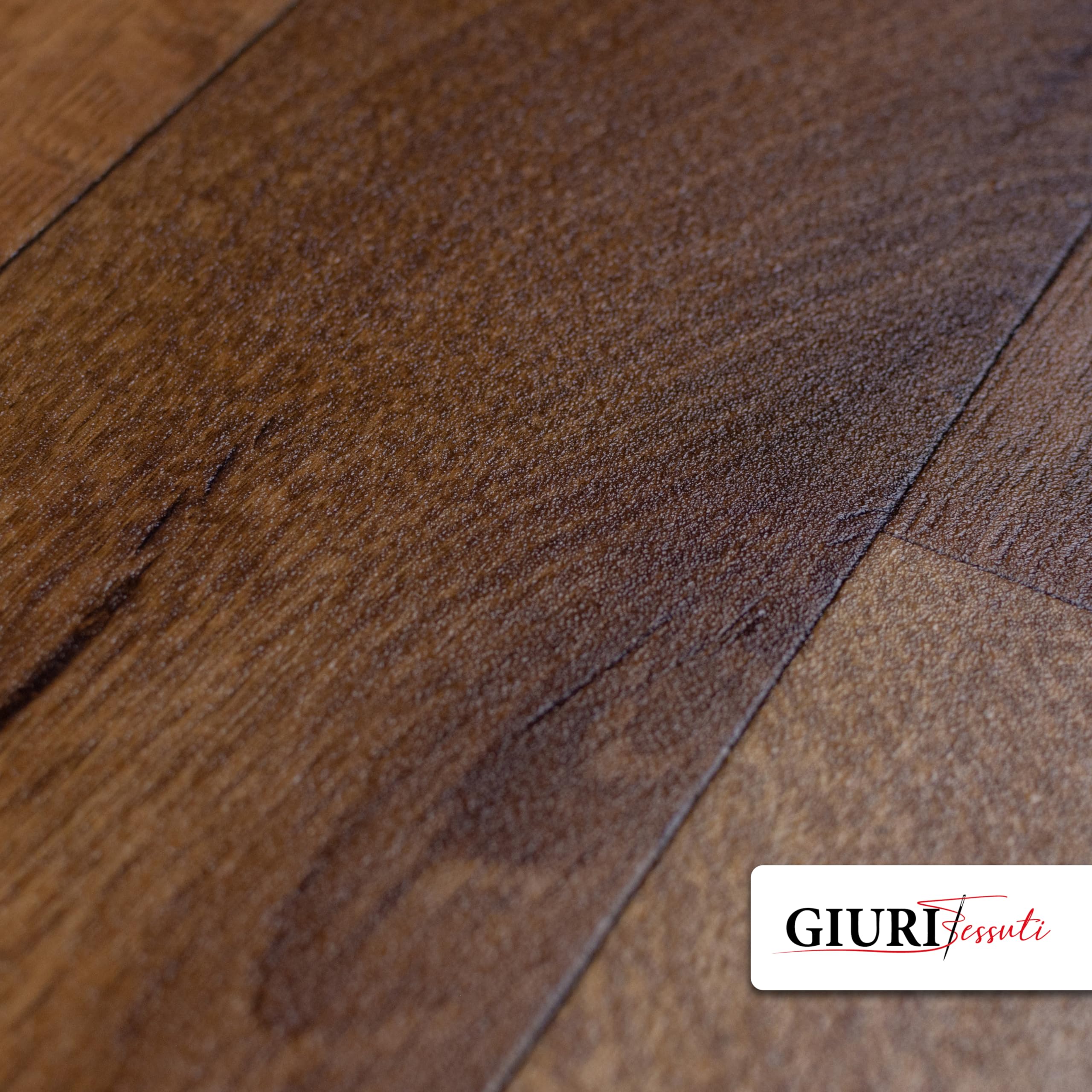 Giuri Tessuti Tappeto Runner in vinile - Passatoia Antiscivolo per Cucina Bagno - Largo 50 cm - Effetto Legno Parquet - Antimacchia (140 Cm, MANDORLA)