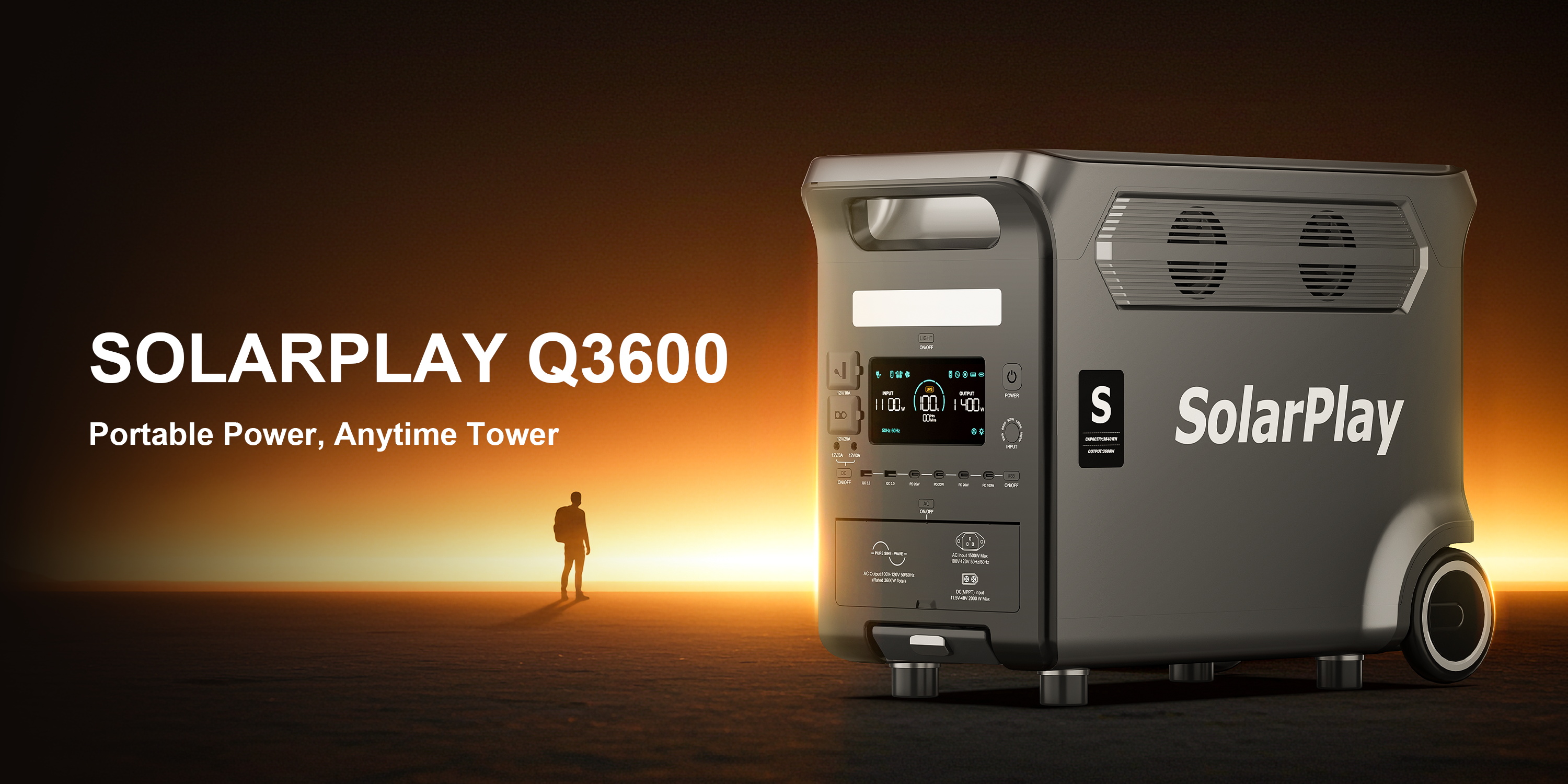 Amazon.com : SolarPlay Q3600 Portable Power Station, 3600W AC