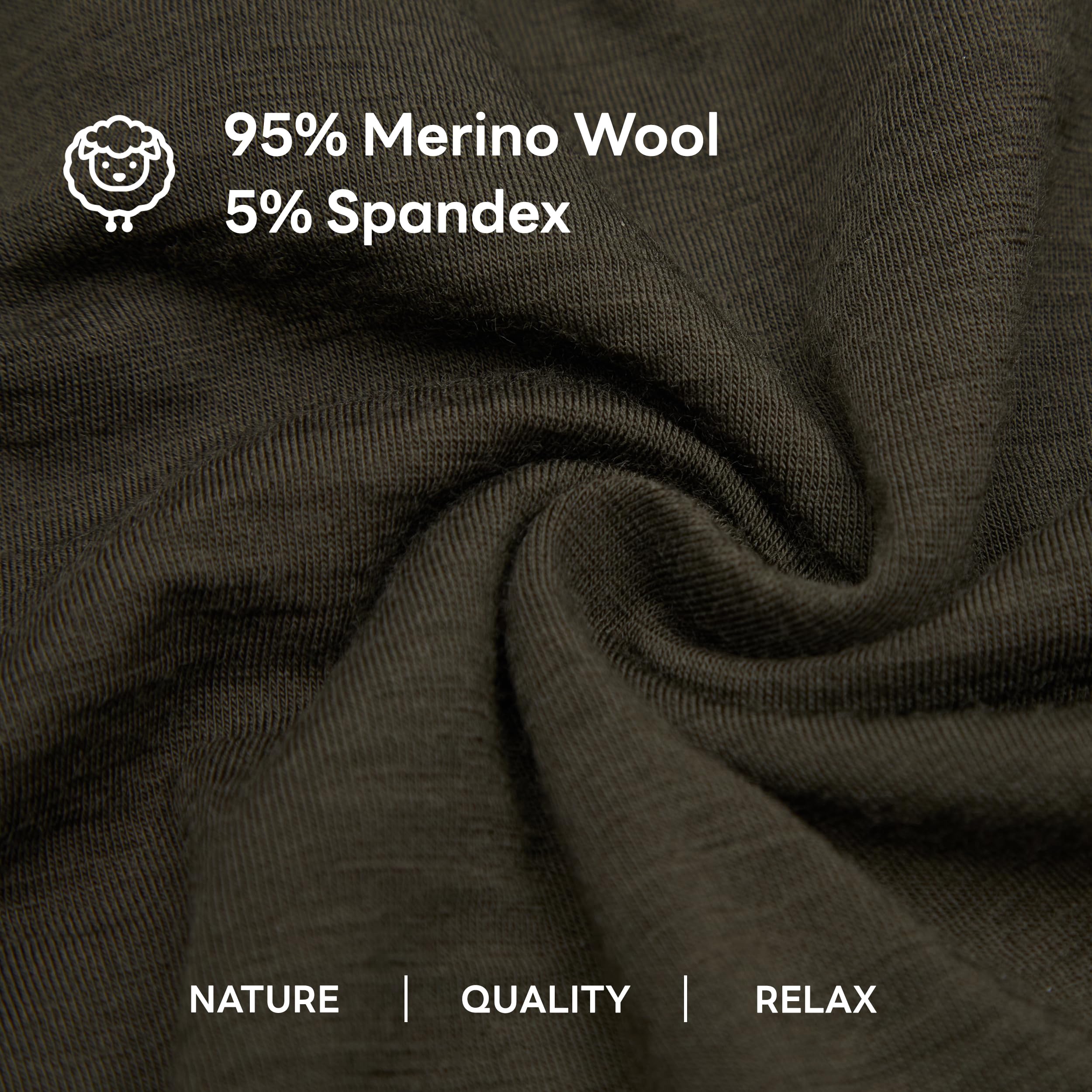 ACUSHLA Ropa interior de lana merino para hombre, transpirable, suave, control de olores, capa base, calzoncillos