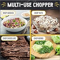 Vista 5 de Herramienta de corte de ensalada Checkered Chef, cuchillo Mezzaluna de acero inoxidable para vegetales