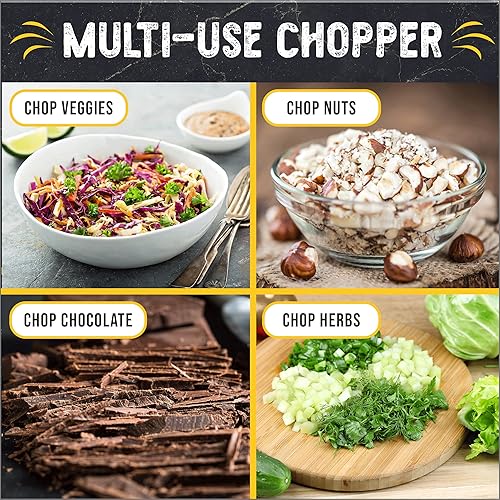 Miniatura 5 de Checkered Chef Salad Chopper Tool, Mezzaluna Knife Stainless Steel Vegetable Rocker