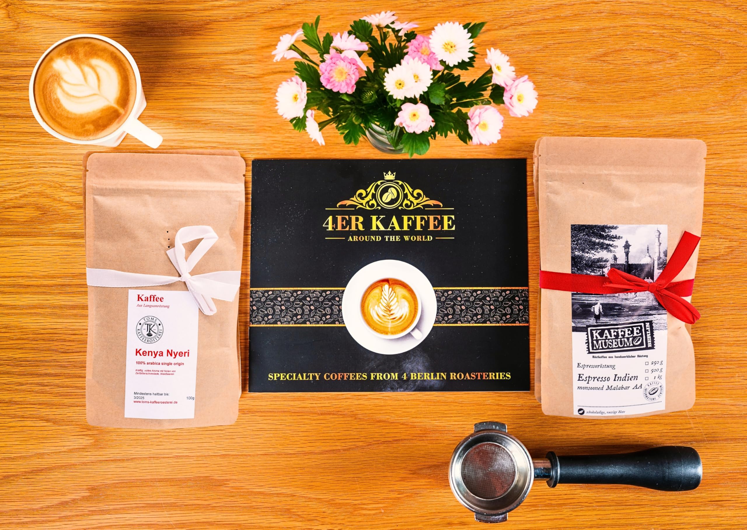 Kaffee Geschenk-Set 4 Berliner Kaffeeröstereien Around The World 4 Single Origin Kaffees 4 Kontinente Kaffeebohnen Probierset