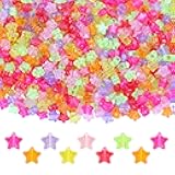 GMMA 1000Pcs Glitter Pony Beads Shapes for Bracelet Star Beads for Friendship Bracelets Colourful Valentine's Day Beads for DIY Jewelry Making Bracelet Necklace Party Decoration Supplies
