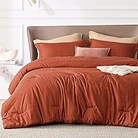Vista 25 de Bedsure, juego de edredón tamaño king - Ropa de cama suave color taupe para todas las estaciones, juego de cama teñido catiónico, 3 piezas, 1