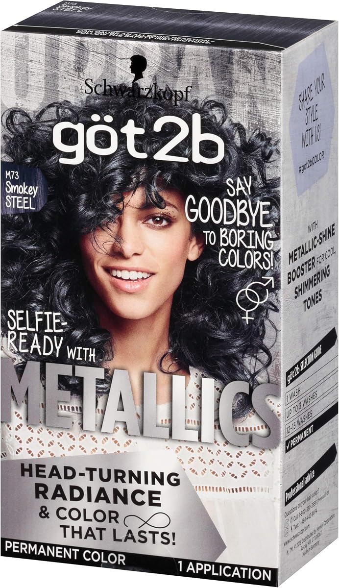 Got2B Metallic Permanent Hair Color, M73 Smoky Steel