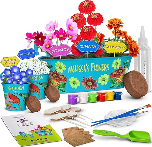 Melissa&Harry - Kit de jardinería infantil para cumpleaños, manualidades, niñas y niños de todas las edades de 4, 5, 6, 7, 8 a 12 años, kit de