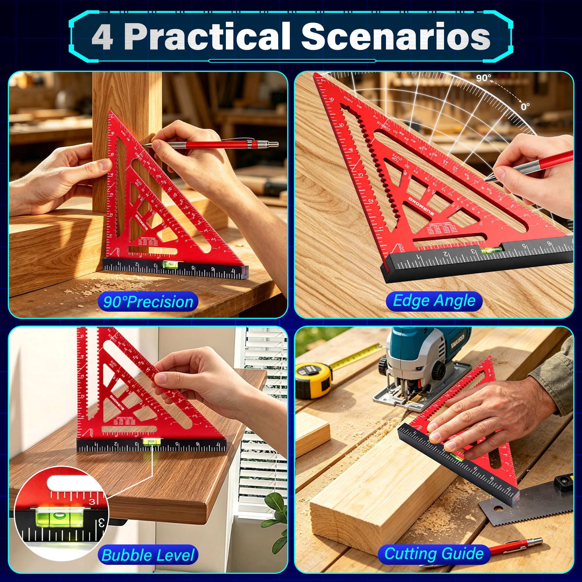 BURMONG Rafter Square - Level & 5-in-1 -8 BURMONG Rafter Square - Level & 5-in-1 -8