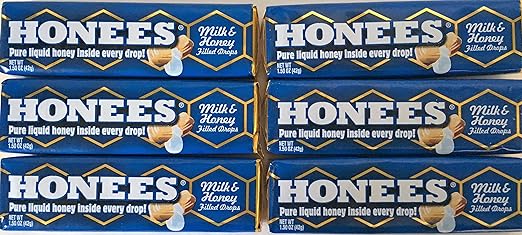 Amazon Com Honees All Natural Milk Honey Flavor Honey Filled Drops 9 Count Pack Of 6 Grocery Gourmet Food